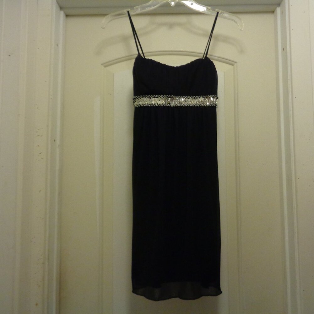 TRENDING 20S 30S STYLE GIRL SEQUINS BLACK CHIFFON LITTLE DRESS BY SWEET STORM S